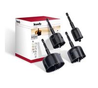 kwb 4 pcs. Set de scies cloches Ø 26, 35, 40 et 52 avec tige hexagonale pour visseuses sans fil, perceuses rotatives et perceuses à percussion, bonne performance de coupe, grande précision