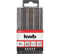 kwb 424290 Titane HSS Jeu de forets pour le métal 20 pièces 0.3 mm, 0.35 mm, 0.4 mm, 0.45 mm, 0.5 mm, 0.55 mm, 0.6 mm, 0.65 mm