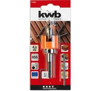 KWB Mèche pour bois dur 4 mm HSS-M2 512004 – fraise à lamer, butée réglable, queue hexagonale 1/4"