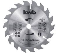 kwb Lame de scie circulaire 140 x 12,75 mm, coupe rapide, qualité moyenne, lame de scie adaptée aux bois tendres et durs, aux panneaux lattés et aux panneaux d'agglomérés