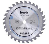 kwb Lame de scie circulaire 200 x 16 mm - Coupe rapide, dents en métal dur, Convient pour le bois tendre et dur, les panneaux lattés et les panneaux d'agglomérés