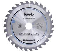 KWB Lame de scie circulaire 587857 210 x 30 mm Carbure Z30 – Coupe rapide, bois tendre et dur