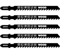 kwb 5x Lames de scie sauteuse pour le bois, extra-larges, 100 mm (pour bois dur, bois tendre, plastique, panneaux d'agglomérés)