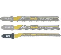 kwb 622320 SET de lames de scie sauteuse, LAMINÉ, travail du bois, bi-métal, 2 x fins, 1 x courbe 3 pc(s)