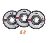 kwb 712 061 3 x disques de meulage 115 mm en cas de stockage incl. tailles de grain earplug K-40, K-60, K-80 pour l'angle ABM. 115 x 22,23