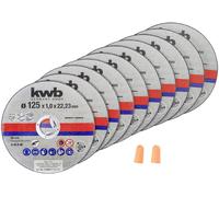 KWB Disque à tronçonner mince 125 mm INOX 125×1×22,23 mm en boîte avec bouchons ABM