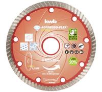 kwb AGGRESSO-FLEX® Disque à tronçonner diamanté ø 125 mm avec turbo-bande extra-fine, fritté, grande longévité, avec alésage 22,23 mm et trous secondaires