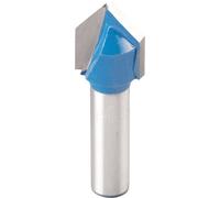 kwb Fraise à rainurer en V Ø 14 mm, à mises rapportées en métal dur, avec queue de serrage précise et géométrie de coupe optimisée pour un fraisage exact