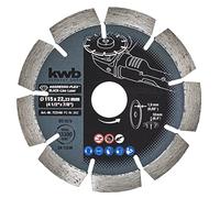 kwb AGGRESSO-FLEX® Black-Line Disque à tronçonner diamanté ø 115 mm avec turbo-band segmenté, soudé au laser, fritté, avec alésage de 22,23 mm et grande longévité