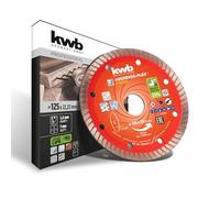 kwb AGGRESSO-FLEX® Disque à tronçonner diamanté ø 125 mm avec turbo-bande extra-fine, fritté, grande longévité, avec alésage 22,23 mm et trous secondaires