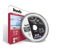 kwb AGGRESSO-FLEX® White-Line Disque à tronçonner diamanté ø 125 mm avec turbo-band fermé, longue durée de vie, fritté, avec alésage 22,23 mm