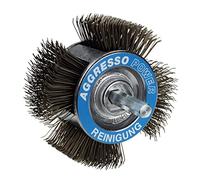 kwb Agresso Brosse de nettoyage et de ponçage pour perceuse, forme coudée avec un diamètre de 110 mm, brosse ronde idéale pour les travaux de ponçage, Made in Germany