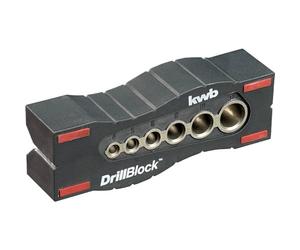 kwb Aide au perçage/gabarit de perçage Ø 4-12 mm DrillBlock pour des perçages à angle droit et précis sur les surfaces, les matériaux ronds et les arêtes, y compris les Grip-Points