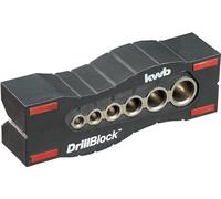 kwb Aide au perçage/gabarit de perçage Ø 4-12 mm DrillBlock pour des perçages à angle droit et précis sur les surfaces, les matériaux ronds et les arêtes, y compris les Grip-Points
