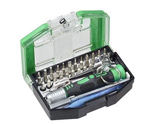 kwb Bits for Bytes - boîte d'embouts, 30 pièces, y compris embouts, porte-embouts à changement rapide, outil à levier en plastique, ventouse et poignée dans une boîte en plastique solide