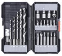 kwb Boîte d'embouts et de forets 22 pcs. tige hexagonale, 5 x forets à métaux HSS et embouts PH, PZ et TX en kit, y compris fraises à chanfreiner, porte-embouts et embouts à douille