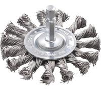 KWB Brosse à disque grossière torsadée Ø70 mm - fil acier HSS pour métal et pierre, tige hex E6.3