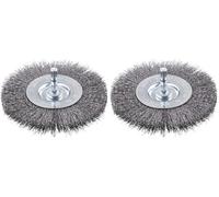 kwb Brosse à disque fine, fil d'acier HSS, Ø 100 mm pour métal et pierre, brosse métallique pour perceuse, y compris tige hexagonale E6.3, pour dérouiller, décalaminer, rendre rugueux et nettoyer