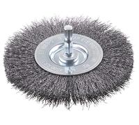 kwb Brosse à disque fine, fil d'acier HSS, Ø 100 mm pour métal et pierre, brosse métallique pour perceuse, y compris tige hexagonale E6.3, pour dérouiller, décalaminer, rendre rugueux et nettoyer