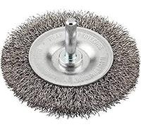 kwb Brosse à disque fine, fil d'acier HSS, Ø 75 mm pour métal et pierre, brosse métallique pour perceuse, y compris tige hexagonale E6.3, pour dérouiller, décalaminer, rendre rugueux et nettoyer