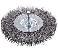 kwb Brosse à disque grossière, fil d'acier HSS, Ø 100 mm pour métal et pierre, brosse métallique pour perceuse, y compris tige hexagonale E6.3, pour dérouiller, décalaminer, rendre rugueux et nettoyer