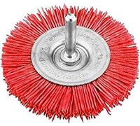 kwb Brosse à disque, grossière, nylon abrasif, Ø 75 mm pour bois, métal et métaux non ferreux, brosse en nylon pour perceuse, y compris tige hexagonale E6.3, pour poncer, structurer