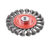 kwb Brosse à disque pour meuleuse d'angle Ø 115 mm, torsadée, logement fileté M14, en fil d'acier HSS torsadé, pour le métal et la pierre, pour nettoyer, décalaminer, rendre rugueux et dérouiller
