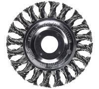 kwb Brosse à Disque pour meuleuse d'angle Ø 115 mm, torsadée, pour alésage 22,23 mm, à serrer, en Fil d'acier HSS torsadé, pour Le métal et la Pierre, pour Nettoyer, décalaminer