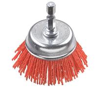 kwb Brosse boisseau, grossière, nylon abrasif, Ø 50 mm pour bois, métal et métaux non ferreux, brosse nylon pour perceuse y compris tige hexagonale E6.3, pour poncer, structurer