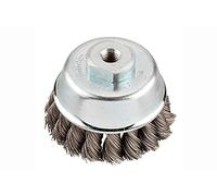kwb Brosse boisseau pour meuleuse d'angle Ø 100 mm, torsadée, logement fileté M14, en fil d'acier HSS torsadé, pour le métal et la pierre, pour nettoyer, décalaminer, rendre rugueux et dérouiller