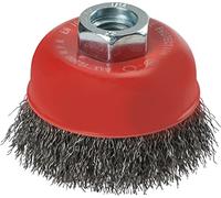kwb Brosse boisseau pour meuleuse d'angle Ø 60 mm, filetage M14, en fil d'acier HSS ondulé, pour le métal et la pierre, pour nettoyer, décalaminer, rendre rugueux et dérouiller