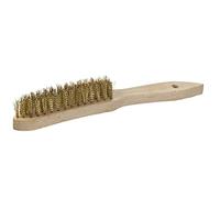 kwb Brosse métallique en laiton avec manche en bois 922740 (fil de laiton ondulé, résistant, longueur 275 mm)