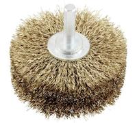 KWB Brosse métallique ondulée Ø 80 mm – fil acier HSS, laiton, pour métal et bois, tige hex E6.3