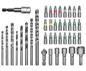 kwb by Einhell Coffret de 39 forets pour perceuse à embout hexagonal 1/4", boîte de rangement incluse