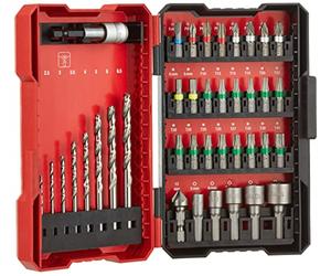 kwb by Einhell Coffret de 39 forets pour perceuse à embout hexagonal 1/4", boîte de rangement incluse
