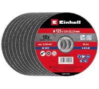 kwb by Einhell Kit de 10 disques de coupe pour meuleuses d’angle (Ø 125 x 1,0 x 22,23 mm, Cut-Fix, régime max. de 12 250 tr/min, extra fins pour une perte de matériau minimale)