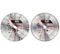 kwb by Einhell Kit de 2 disques de coupe diamant pour meuleuses d’angle (2 disques à tronçonner, Ø 230 mm, régime max. 6 600 tr/min, vitesse circ. max. 80 m/s, pour meuleuses d’angle Einhell)