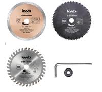 Kwb by Einhell Kit de 3 lames pour scies circulaires portatives ( 89 mm, lames HSS, carbures de tungstène et diamant)