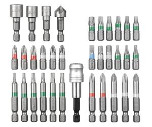 kwb by Einhell S-Box Jeu de 34 embouts pour outils (jeu de 34 embouts compatibles avec toutes les perceuses avec un embout hexagonal 1/4", avec boîte de rangement