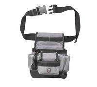 kwb Ceinture porte-outils en nylon avec poche à clous, grandes et petites poches, boucle pour marteau et boucle avec mousqueton, 19 x 8.5 x 21 cm