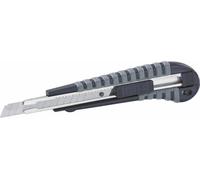 KWB Couteau à lames sécables professionnel 9 mm métal, avec fonction autolock + 2 paquets de lames