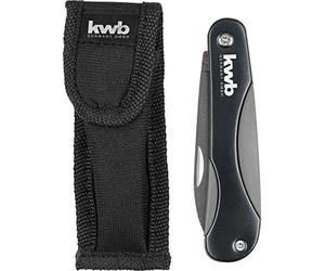 kwb couteaux extérieurs avec étui de ceinture en nylon 016020 (7,5 cm de lame en acier inoxydable, pliage), 79 mm