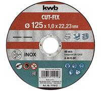kwb CUT-FIX Disques à tronçonner - 125 x 1,0 Jeu de disques flexibles pour meuleuse d'angle, 10 pièces