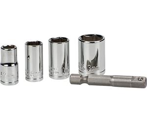 kwb CV clé à douille à six pans creux avec adaptateur 105110 (ISO 1173, 1/4 '' E 6.3, acier CV)