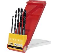 kwb CV Holzbohrer-Set - Mèches hélicoïdales à bois pour bois dur et tendre, 5 pièces avec prise hexagonale 1/4", Ø 4-10 mm.
