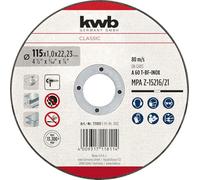 KWB Disque à tronçonner 115×1,0 mm – extra fin, inox et acier, logement 22,23 mm, max. 80 m/s