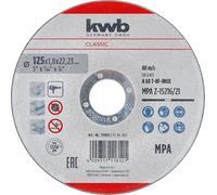 kwb Disque à tronçonner 125 mm pour inox et acier (extra fin, 1,0 mm, coupes nettes, pour meuleuse d'angle)