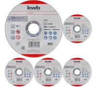 kwb Disque à tronçonner 125 mm pour inox et acier (extra fin, 1,0 mm, coupes nettes, pour meuleuse d'angle) (Lot de 5)