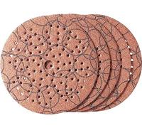 kwb Disque abrasif Ø 125 mm en corindon avec revêtement antistatique, grain 80, perforation universelle, encollage entièrement en résine synthétique et support papier renforcé