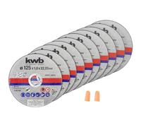 KWB Disque à tronçonner mince 125 mm INOX 125×1×22,23 mm en boîte avec bouchons ABM